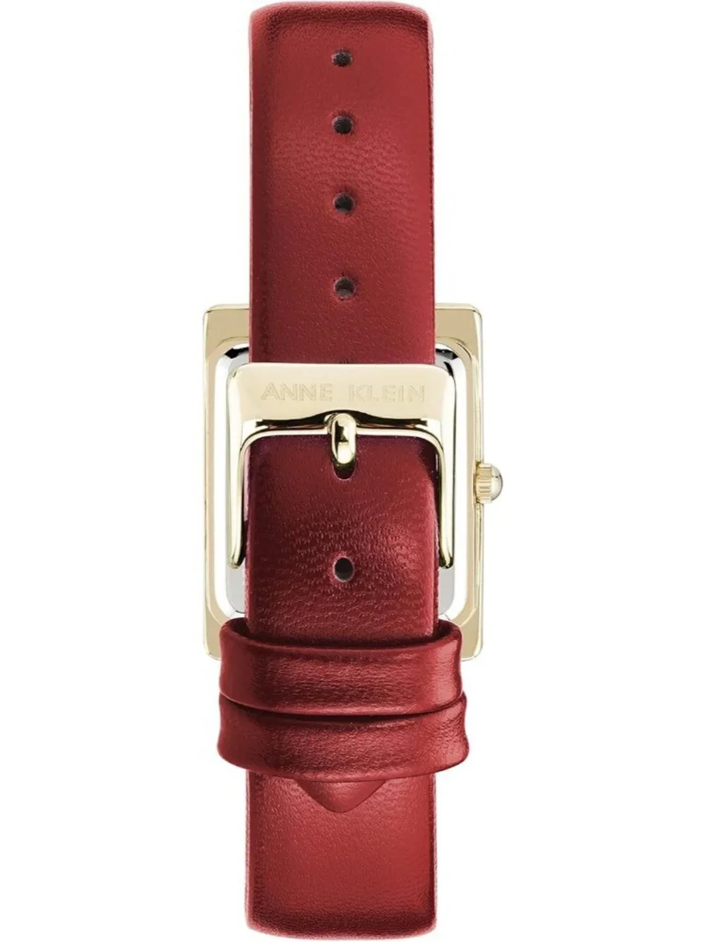 Anne Klein Women's Red And Gold Leather Strap Analog Quartz Solid Luxury Watch
